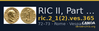RIC II, Part 1 (second edition) Vespasian 365 — CANOA