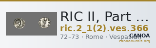 RIC II, Part 1 (second edition) Vespasian 366 — CANOA