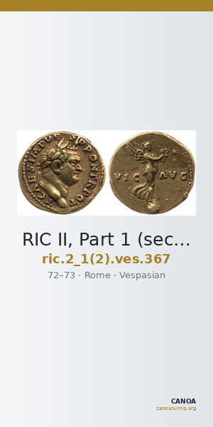 RIC II, Part 1 (second edition) Vespasian 367 — CANOA