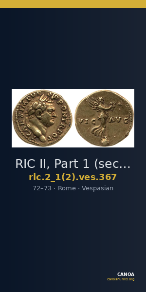 RIC II, Part 1 (second edition) Vespasian 367 — CANOA