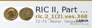 RIC II, Part 1 (second edition) Vespasian 368 — CANOA