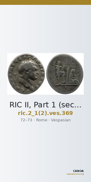 RIC II, Part 1 (second edition) Vespasian 369 — CANOA