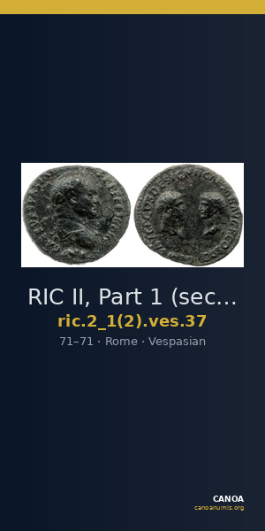 RIC II, Part 1 (second edition) Vespasian 37 — CANOA