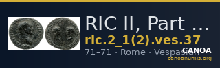 RIC II, Part 1 (second edition) Vespasian 37 — CANOA