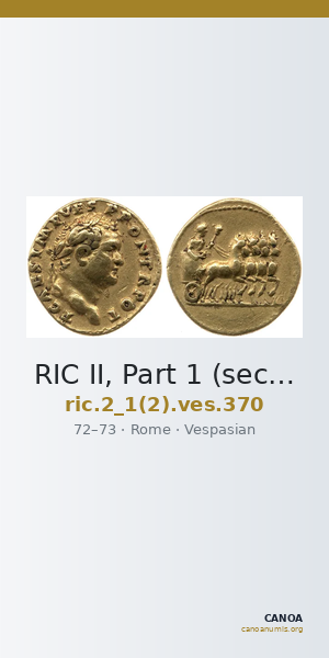 RIC II, Part 1 (second edition) Vespasian 370 — CANOA