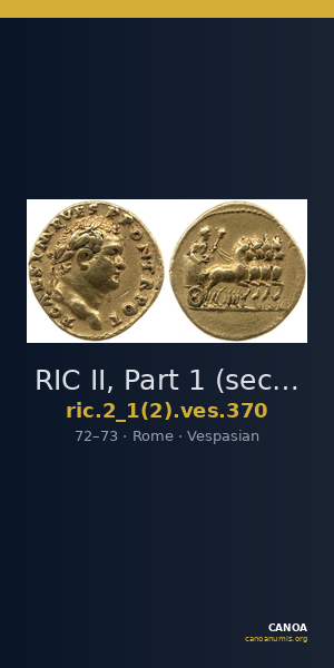 RIC II, Part 1 (second edition) Vespasian 370 — CANOA