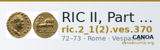 RIC II, Part 1 (second edition) Vespasian 370 — CANOA