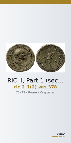 RIC II, Part 1 (second edition) Vespasian 378 — CANOA