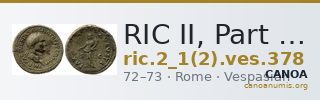 RIC II, Part 1 (second edition) Vespasian 378 — CANOA
