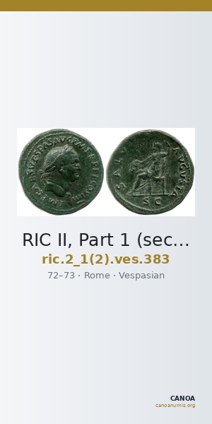 RIC II, Part 1 (second edition) Vespasian 383 — CANOA