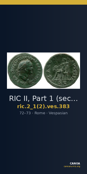 RIC II, Part 1 (second edition) Vespasian 383 — CANOA