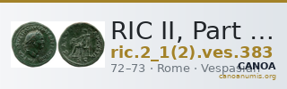 RIC II, Part 1 (second edition) Vespasian 383 — CANOA