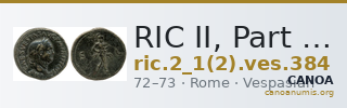 RIC II, Part 1 (second edition) Vespasian 384 — CANOA