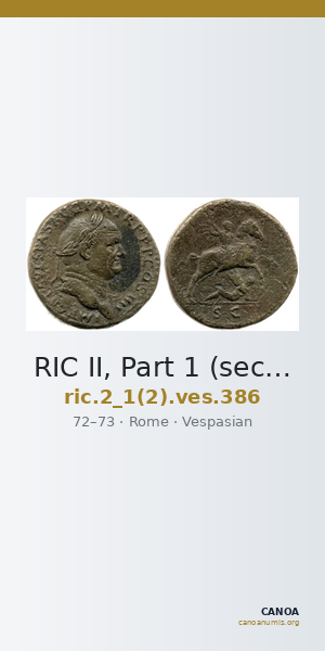 RIC II, Part 1 (second edition) Vespasian 386 — CANOA