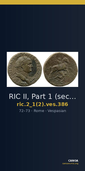 RIC II, Part 1 (second edition) Vespasian 386 — CANOA