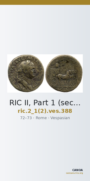 RIC II, Part 1 (second edition) Vespasian 388 — CANOA