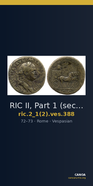 RIC II, Part 1 (second edition) Vespasian 388 — CANOA