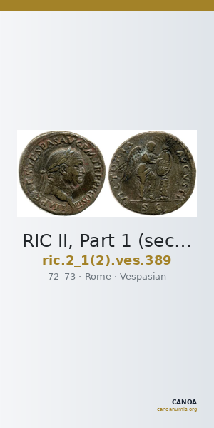 RIC II, Part 1 (second edition) Vespasian 389 — CANOA