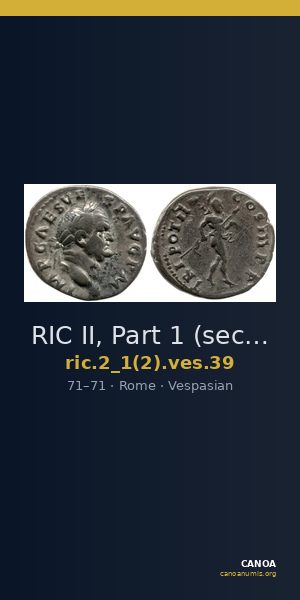 RIC II, Part 1 (second edition) Vespasian 39 — CANOA