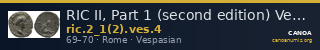 RIC II, Part 1 (second edition) Vespasian 4 — CANOA