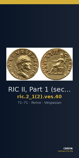 RIC II, Part 1 (second edition) Vespasian 40 — CANOA