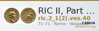 RIC II, Part 1 (second edition) Vespasian 40 — CANOA