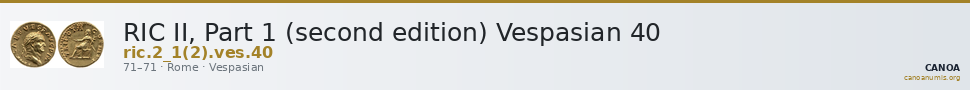 RIC II, Part 1 (second edition) Vespasian 40 — CANOA