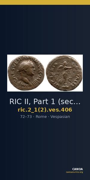 RIC II, Part 1 (second edition) Vespasian 406 — CANOA