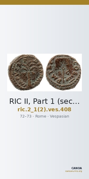 RIC II, Part 1 (second edition) Vespasian 408 — CANOA