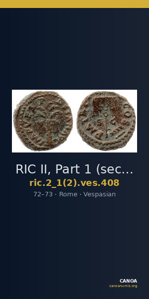 RIC II, Part 1 (second edition) Vespasian 408 — CANOA