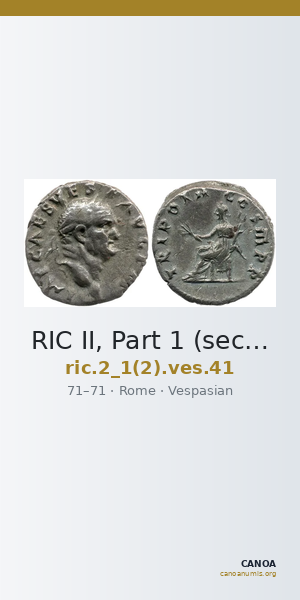 RIC II, Part 1 (second edition) Vespasian 41 — CANOA