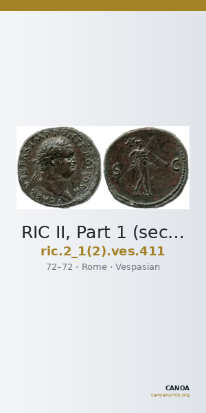 RIC II, Part 1 (second edition) Vespasian 411 — CANOA