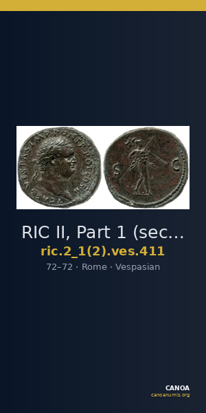 RIC II, Part 1 (second edition) Vespasian 411 — CANOA
