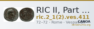 RIC II, Part 1 (second edition) Vespasian 411 — CANOA