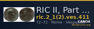 RIC II, Part 1 (second edition) Vespasian 411 — CANOA