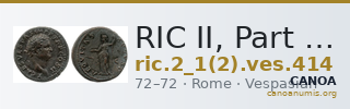 RIC II, Part 1 (second edition) Vespasian 414 — CANOA