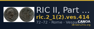 RIC II, Part 1 (second edition) Vespasian 414 — CANOA