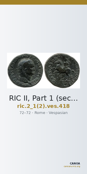 RIC II, Part 1 (second edition) Vespasian 418 — CANOA