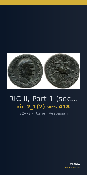 RIC II, Part 1 (second edition) Vespasian 418 — CANOA