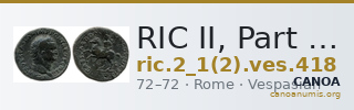 RIC II, Part 1 (second edition) Vespasian 418 — CANOA