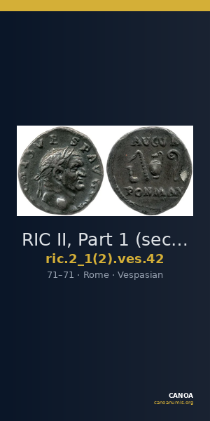 RIC II, Part 1 (second edition) Vespasian 42 — CANOA