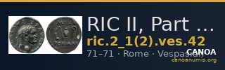 RIC II, Part 1 (second edition) Vespasian 42 — CANOA
