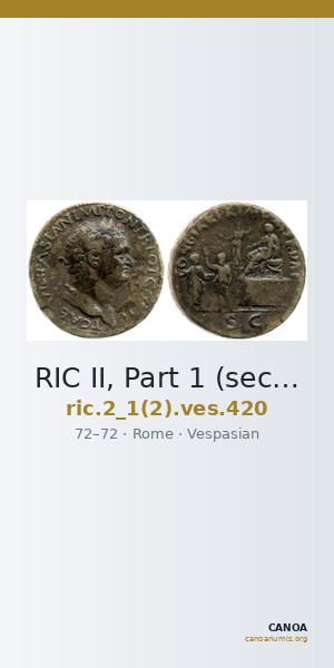 RIC II, Part 1 (second edition) Vespasian 420 — CANOA