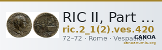 RIC II, Part 1 (second edition) Vespasian 420 — CANOA