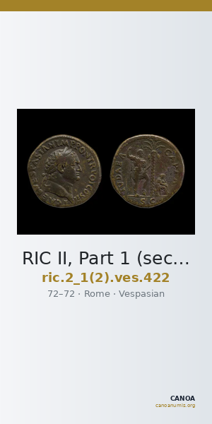 RIC II, Part 1 (second edition) Vespasian 422 — CANOA