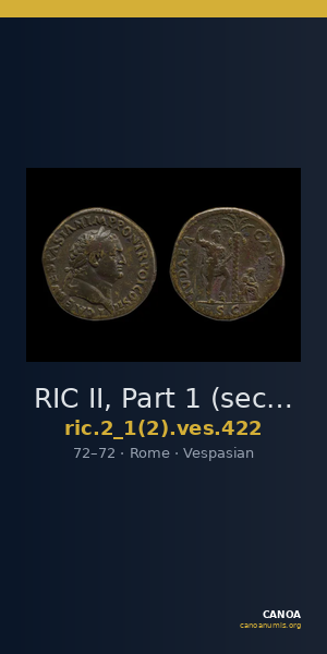 RIC II, Part 1 (second edition) Vespasian 422 — CANOA