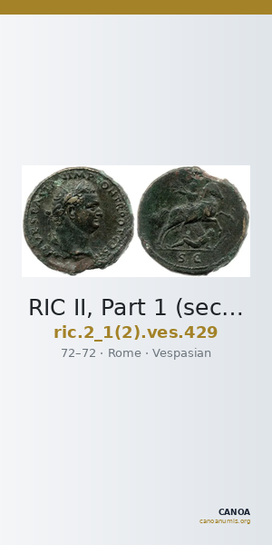RIC II, Part 1 (second edition) Vespasian 429 — CANOA