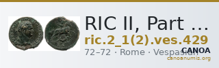 RIC II, Part 1 (second edition) Vespasian 429 — CANOA
