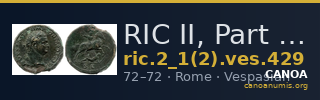 RIC II, Part 1 (second edition) Vespasian 429 — CANOA