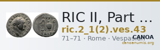 RIC II, Part 1 (second edition) Vespasian 43 — CANOA